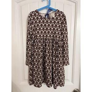 Matilda Jane Long‎ Sleeve Dress Girls Size 10 Brown Floral Printed